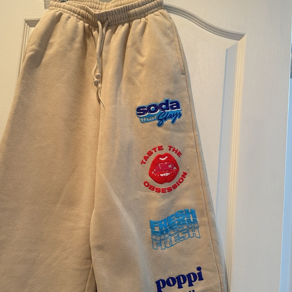 Cream Bottoms with Fun Graphics - Picture 2 of 2